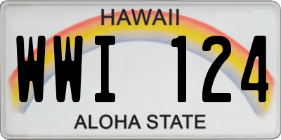 HI license plate WWI124