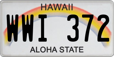 HI license plate WWI372