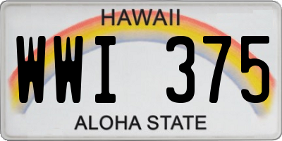 HI license plate WWI375