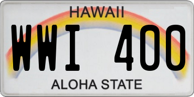 HI license plate WWI400