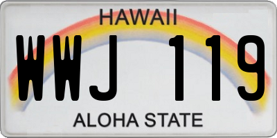 HI license plate WWJ119