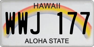 HI license plate WWJ177