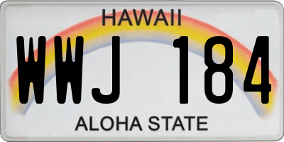HI license plate WWJ184