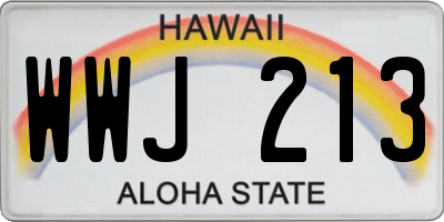 HI license plate WWJ213