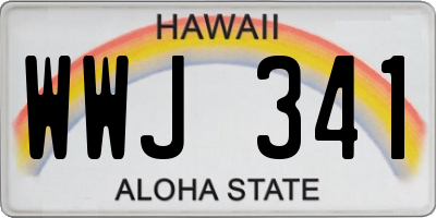 HI license plate WWJ341