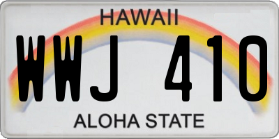HI license plate WWJ410