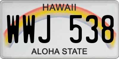 HI license plate WWJ538