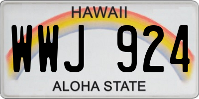 HI license plate WWJ924