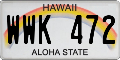 HI license plate WWK472