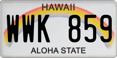 HI license plate WWK859