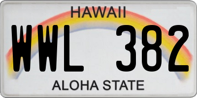 HI license plate WWL382