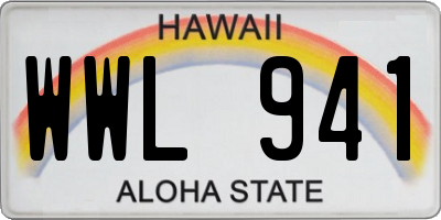 HI license plate WWL941