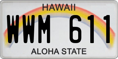 HI license plate WWM611