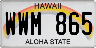 HI license plate WWM865