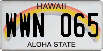 HI license plate WWN065