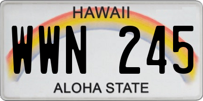 HI license plate WWN245
