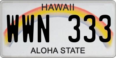 HI license plate WWN333