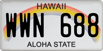 HI license plate WWN688
