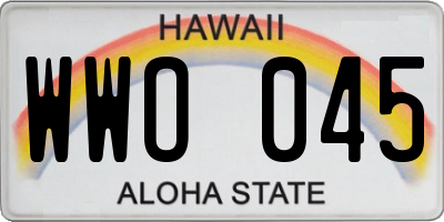 HI license plate WWO045