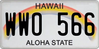 HI license plate WWO566