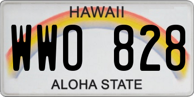 HI license plate WWO828