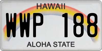HI license plate WWP188