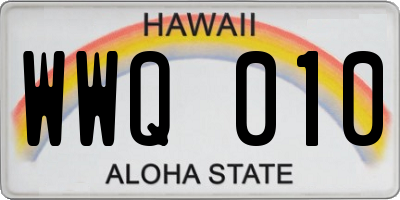 HI license plate WWQ010