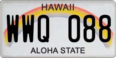 HI license plate WWQ088