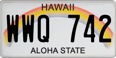 HI license plate WWQ742