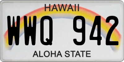 HI license plate WWQ942