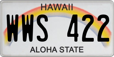 HI license plate WWS422