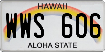 HI license plate WWS606