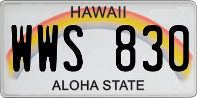 HI license plate WWS830