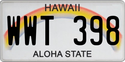 HI license plate WWT398