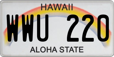 HI license plate WWU220