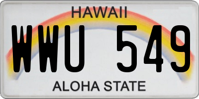HI license plate WWU549