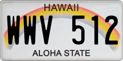 HI license plate WWV512
