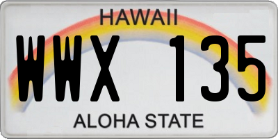 HI license plate WWX135