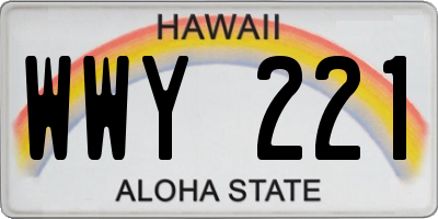 HI license plate WWY221