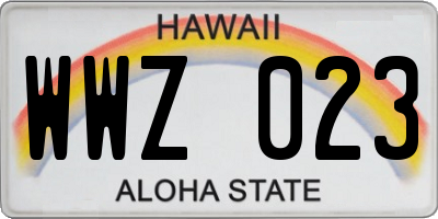HI license plate WWZ023