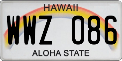 HI license plate WWZ086