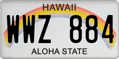 HI license plate WWZ884