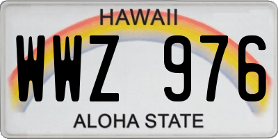 HI license plate WWZ976