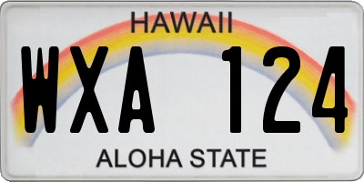 HI license plate WXA124