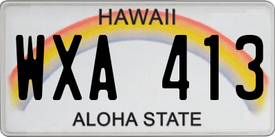 HI license plate WXA413