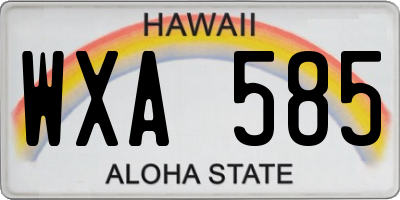 HI license plate WXA585