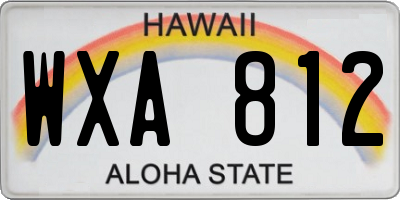 HI license plate WXA812