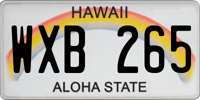 HI license plate WXB265