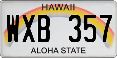 HI license plate WXB357