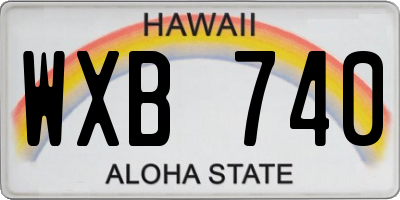 HI license plate WXB740